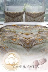 Marble 3d Pamuk Saten Çift Kişilik Nevresim Seti