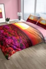 Sunset 3d Pamuk Saten Çift Kişilik Nevresim Seti