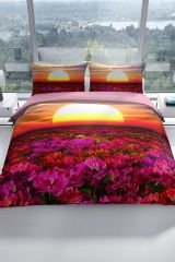 Sunset 3d Pamuk Saten Çift Kişilik Nevresim Seti