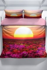 Sunset 3d Pamuk Saten Çift Kişilik Nevresim Seti