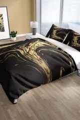 Black Design 3d Pamuk Saten Çift Kişilik Nevresim Seti