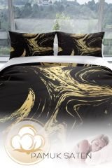 Black Design 3d Pamuk Saten Çift Kişilik Nevresim Seti