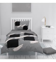 MonoHome Kişiye Özel Tek Kişilik Nevresim Takımı Grey