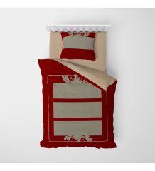 MonoHome Kişiye Özel Tek Kişilik Nevresim Takımı Red Table