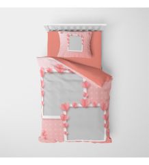 MonoHome Kişiye Özel Tek Kişilik Nevresim Takımı Pink Table