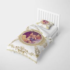MonoHome Kişiye Özel Tek Kişilik Nevresim Takımı Gold Baroque