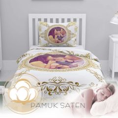 MonoHome Kişiye Özel Tek Kişilik Nevresim Takımı Gold Baroque