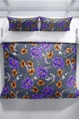 Floral 3d Pamuk Saten Çift Kişilik Nevresim Seti