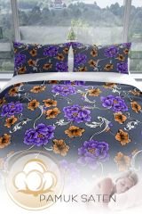 Floral 3d Pamuk Saten Çift Kişilik Nevresim Seti