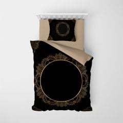 Monohome Kişiye Özel Tek Kişilik Nevresim Takımı Black Gold