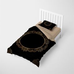 Monohome Kişiye Özel Tek Kişilik Nevresim Takımı Black Gold