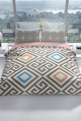 Geometri 3d Pamuk Saten Çift Kişilik Nevresim Seti