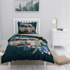MonoHome Kişiye Özel Tek Kişilik Nevresim Takımı Frame Flowers