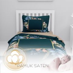 MonoHome Kişiye Özel Tek Kişilik Nevresim Takımı Frame Flowers