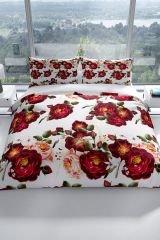 Red Rose 3d Pamuk Saten Çift Kişilik Nevresim Seti