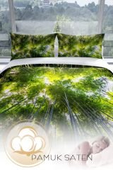 Forest 1 3d Pamuk Saten Çift Kişilik Nevresim Seti