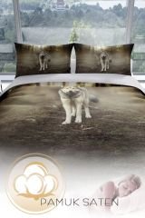 Fluwolf 3d Pamuk Saten Çift Kişilik Nevresim Seti
