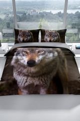 Wolfeyes 3d Pamuk Saten Çift Kişilik Nevresim Seti