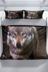 Wolfeyes 3d Pamuk Saten Çift Kişilik Nevresim Seti