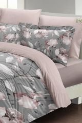 Gray Rose Çift Kişilik Nevresim Takımı 3d Pamuk Saten
