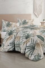 Botanik Palm Çift Kişilik Nevresim Takımı 3d Pamuk Saten