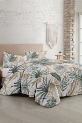 Botanik Palm Çift Kişilik Nevresim Takımı 3d Pamuk Saten