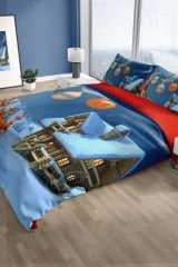 NY Wish 3D Pamuk Saten Çift Kişilik Nevresim Seti