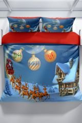 NY Wish 3D Pamuk Saten Çift Kişilik Nevresim Seti