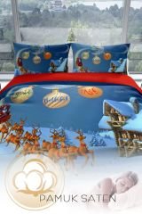NY Wish 3D Pamuk Saten Çift Kişilik Nevresim Seti
