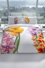 Orchid 3d Pamuk Saten Çift Kişilik Nevresim Seti