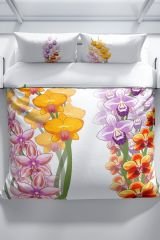 Orchid 3d Pamuk Saten Çift Kişilik Nevresim Seti