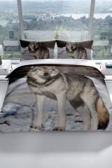 Snowwolf 3d Pamuk Saten Çift Kişilik Nevresim Seti
