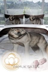 Snowwolf 3d Pamuk Saten Çift Kişilik Nevresim Seti
