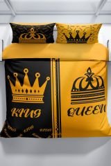 King-queen 3d Pamuk Saten Çift Kişilik Nevresim Seti