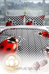 Ladybug 3d Pamuk Saten Çift Kişilik Nevresim Seti