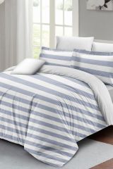 Soft Strip Luxury Çift Kişilik Pamuk Saten Nevresim Takımı