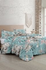 Floral Desing Luxury Çift Kişilik Pamuk Saten Nevresim Takımı