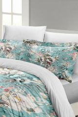 Floral Desing Luxury Çift Kişilik Pamuk Saten Nevresim Takımı