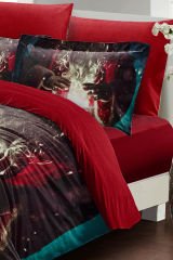 Yılbaşı Nevresim Takımı (Lastikli Çarşaflı) Çift Kişilik %100 Pamuk Saten Noel Dreams
