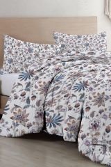 Elegant Floral Luxury Çift Kişilik Pamuk Saten Nevresim Takımı