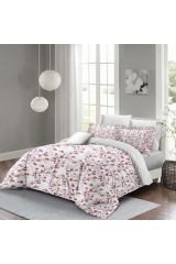 Cherry Blossom Luxury Çift Kişilik Pamuk Saten Nevresim Takımı
