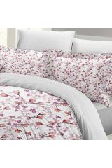 Cherry Blossom Luxury Çift Kişilik Pamuk Saten Nevresim Takımı