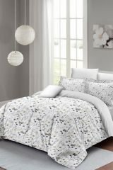 Butterfly Flower Luxury Çift Kişilik Pamuk Saten Nevresim Takımı