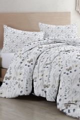 Butterfly Flower Luxury Çift Kişilik Pamuk Saten Nevresim Takımı