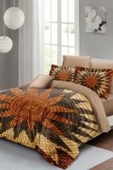 Wicker Flower Çift Kişilik Nevresim Takımı 3d Pamuk Saten