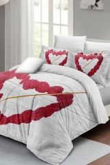 Raspberry Heart Çift Kişilik Nevresim Takımı 3d Pamuk Saten