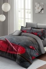 Gray Dream Çift Kişilik Nevresim Takımı 3d Pamuk Saten