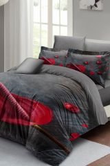 Gray Dream Çift Kişilik Nevresim Takımı 3d Pamuk Saten