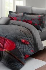 Gray Dream Çift Kişilik Nevresim Takımı 3d Pamuk Saten