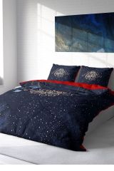 Yılbaşı Nevresim Takımı (Lastikli Çarşaflı) Çift Kişilik %100 Pamuk Saten Blue NY